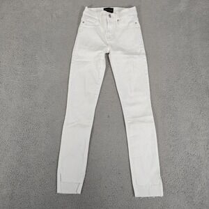 Black Orchid Jeans Womens 23‎ White Miranda High Rise Skinny Raw Hem SAMPLE
